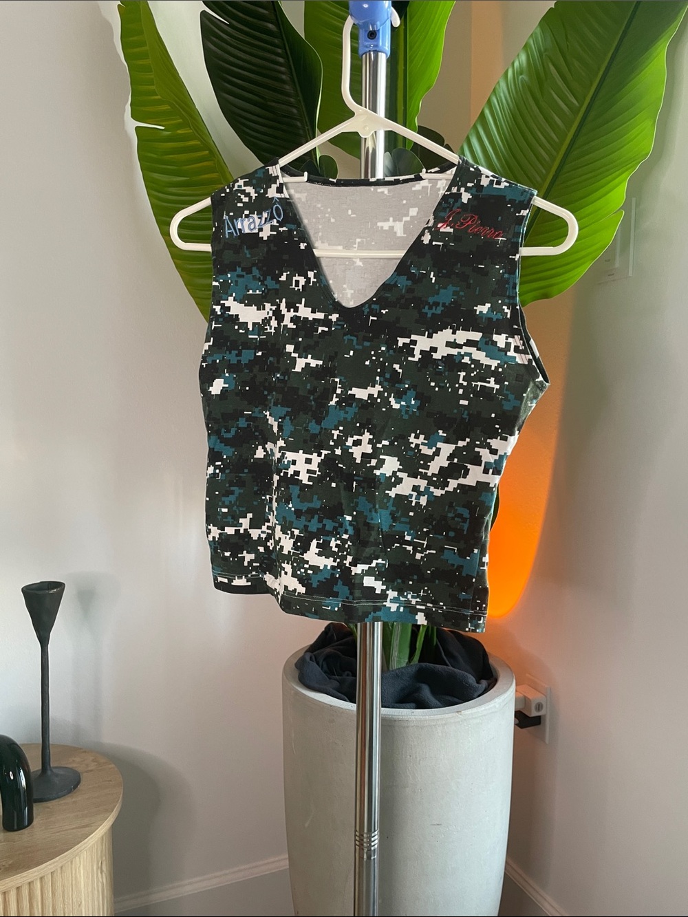Women’s Green Digital Camo V-Neck Tank Top